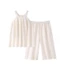 Bộ đồ ngủ không tay dành cho nữ có đệm ngực phù hợp với quần cropwear Loungewear cho gia đình Thư giãn và mặc ngoài trời thông thường