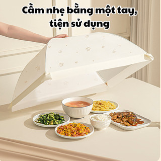 Lồng Bàn Bằng Vải Lưới Đậy Thức Ăn Gấp Gọn, Lồng Bàn Vải Chống Ruồi Muỗi Côn Trùng, Thiết Kế Thoáng Khí Tiện Lợi