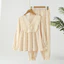 Phụ Nữ Cotton Dài Tay Váy Ngủ Bộ Đồ Ngủ Nữ Thường Ngày In Hoa Homewear Màu Be Đồ Ngủ