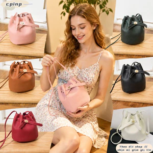 Túi đeo vai CPINCP, Túi xô đơn giản dung tích lớn Mini, Túi đeo chéo màu trơn bằng da PU đa năng thời trang Túi Tote đi lại
