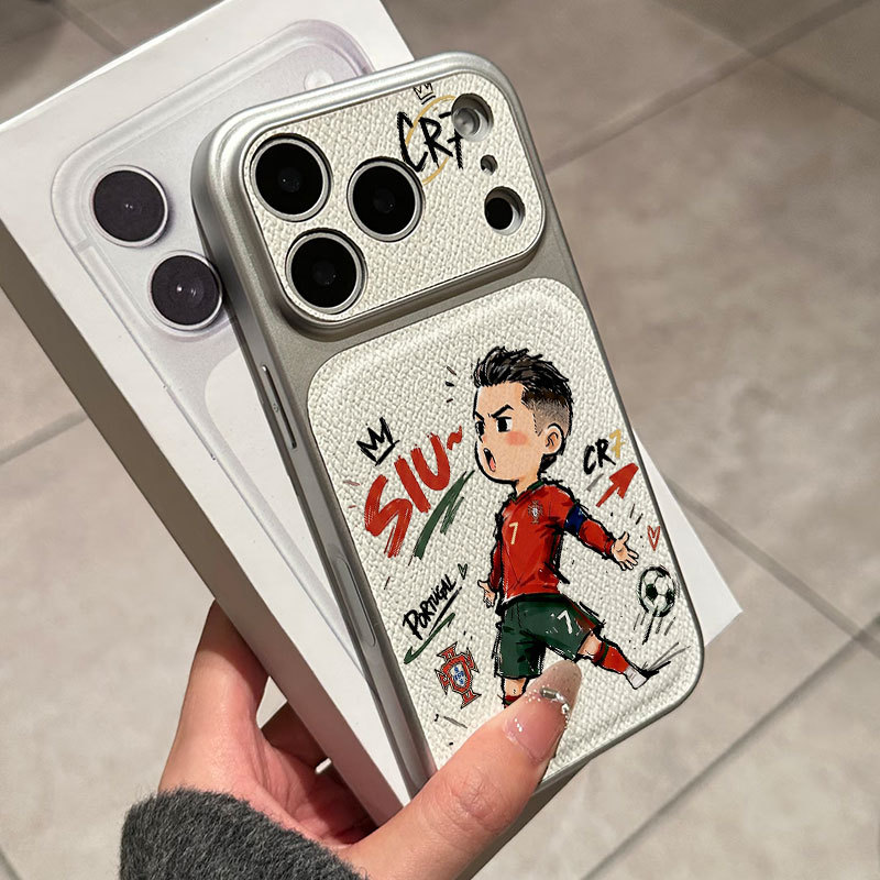 Ốp lưng iPhone Họa tiết da mạ phong cách số 7 Ronaldo họa tiết hoạt hình iPhone 17 16 15 14 13 12 11 Pro Max Plus Max