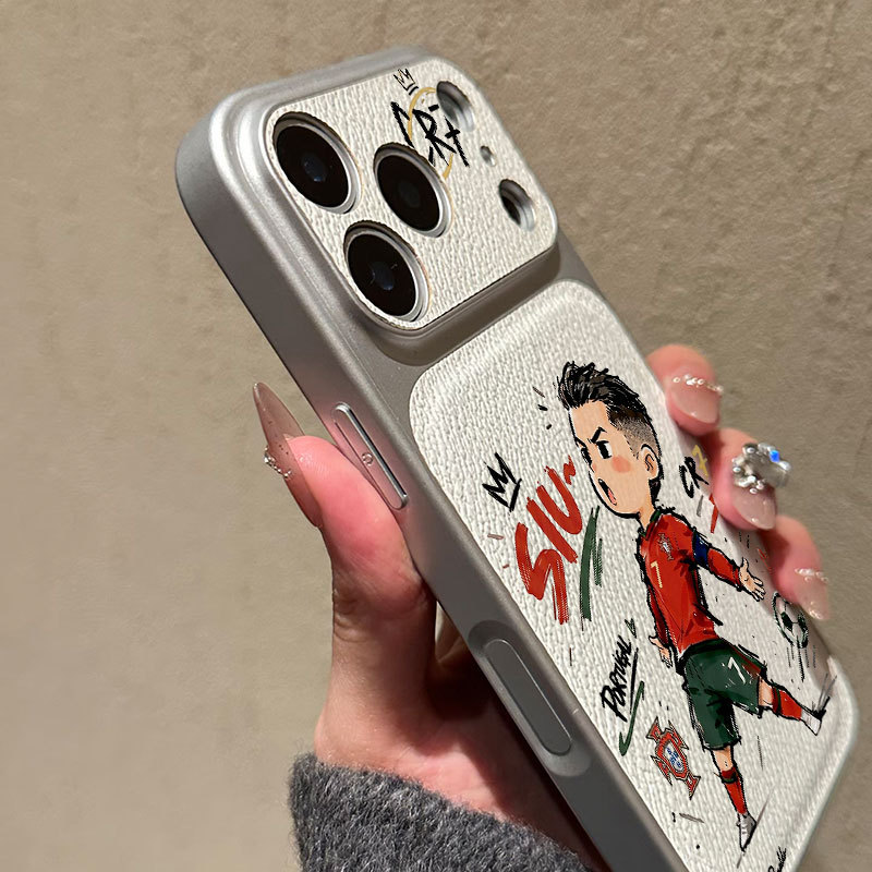 Ốp lưng iPhone Họa tiết da mạ phong cách số 7 Ronaldo họa tiết hoạt hình iPhone 17 16 15 14 13 12 11 Pro Max Plus Max