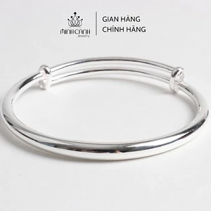 Lắc Bạc Tròn Trơn Khắc Tên Điều Chỉnh Được Size Cho Bé Từ 0 đến 5 Tuổi - Minh Canh Jewelry