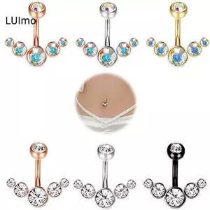 LUImo Pha Lê Bụng Nút Nhẫn Rốn Nhẫn Zircon Tòn Ten Cơ Thể Bụng Barbell Trang Sức Xuyên Bụng Nút Nhẫn Dành Cho Nữ Bụng Rốn Nhẫn SBS