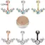 LUImo Pha Lê Bụng Nút Nhẫn Rốn Nhẫn Zircon Tòn Ten Cơ Thể Bụng Barbell Trang Sức Xuyên Bụng Nút Nhẫn Dành Cho Nữ Bụng Rốn Nhẫn SBS