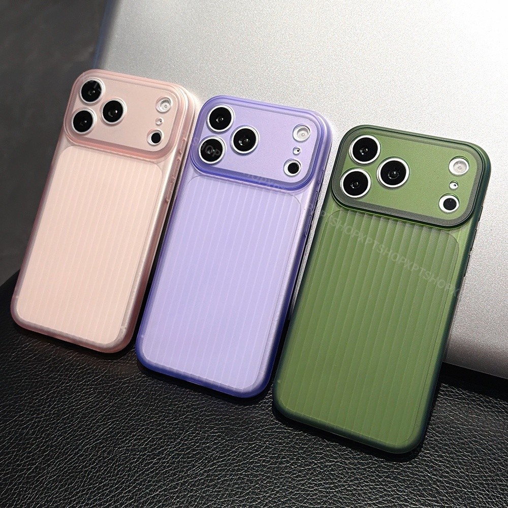 Ốp Điện Thoại Mềm Mờ Sọc Dọc Cho iPhone 17 Pro Max 16 Plus 15 14 13 12 11 Vỏ Bảo Vệ Chống Sốc