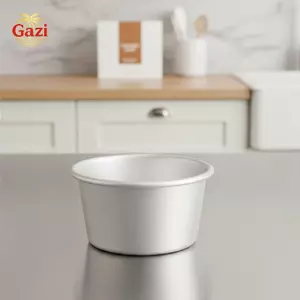 Bộ 4 Chảo Bánh Hợp Kim Nhôm Khay Nướng Tròn Cho Bánh Phô Mai Pudding Đồ Dùng Nhà Bếp Chịu Nhiệt [VN]