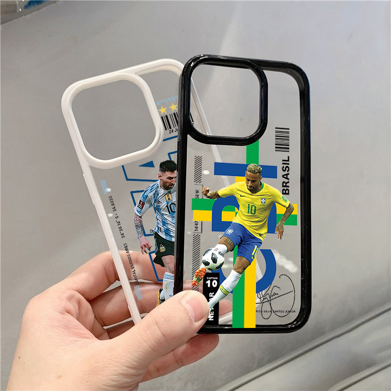 Ốp Điện Thoại Ngôi Sao Bóng Đá Jersey Cho iPhone 15 16 17 Pro Max 14 13 12 11 Pro 16e 7 8 Plus SE2 XS Max X XR Vỏ Chống Sốc Trong Suốt