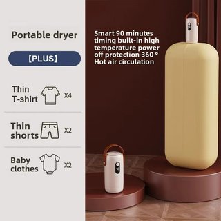 Máy Sấy Quần Áo Mini Có Thể Gập Lại Di Động PTC Làm Nóng Tự Động Hẹn Giờ Bảo Vệ Quá Nhiệt Du Lịch Nhà