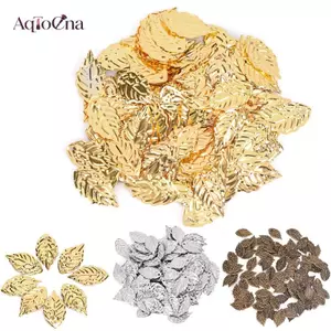 AqToCna Thời Trang 50 Chiếc Lá Filigree Kim Loại Thủ Công Trang Sức DIY Phụ Kiện Mặt Dây Chuyền AqToCna