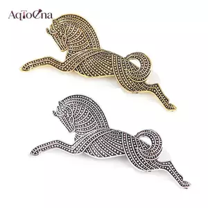 AqToCna Vintage Kim Loại Chạy Ngựa Thổ Cẩm Chân Cho Nữ Quần Áo Áo Áo Trang Sức Dự Tiệc Phụ Kiện Quà Tặng AqToCna