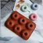 Luckyew 6 Lỗ Silicon Donut Khuôn Bagel Chảo Non Sti Nướng Chịu Nhiệt Khuôn Làm Bánh Donut Chảo Dụng Cụ Nướng Bánh TQ