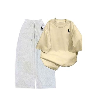 sét bộ quần đồ da cá xám tiêu in ngựa   + mix áo phông form rộng hình ngựa -thuba94