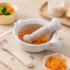 Bát mài gốm LACYESUK, Bát xay thực phẩm dành cho trẻ em cổ điển bằng tay, An toàn sáng tạo với thanh mài dẫn hướng ổ cắm cơm gia đình