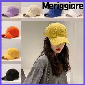 Mũ Hip Hop MERIGGIARE, Mũ bóng chày chống nắng bằng vải Cotton, Vành rộng màu trơn Unisex Mũ chống nắng nữ