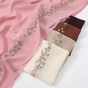 Khăn quàng cổ dài thêu đơn giản phong cách dân tộc, khăn trùm đầu, khăn quàng cổ dành cho nữ