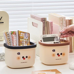 Để Bàn Thùng Rác Có Thể Dễ Thương Nhỏ Mini Hộ Gia Đình Mặt Bàn Trẻ Em Bàn Ký Túc Xá Văn Phòng Giỏ Giấy Hoạt Hình Dễ Thương Vui Vẻ 7GSV