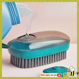 BÀN CHẢI CÓ NGĂN ĐỰNG NƯỚC GIẶT - Bàn chải chà quần áo - giầy dép - sàn nhà - có ngăn đựng nước giặt tẩy rửa và nút nhấn