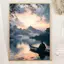 Thiền Thiền Bên Sông Nhật Bản Poster Không Khung Tranh Canvas Trang Trí Tường Nhà Thanh Lịch