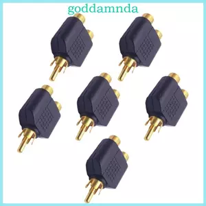 GODD 6 Cái RCA Nam Đến 2 Bộ Chia Bộ Chuyển Đổi Cho Bộ Khuếch Đại TV Và Đầu Phát Video