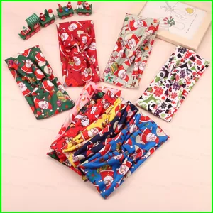 PS1 Ngọt Ngào Giáng Sinh In Đầu Cho Nữ Hoa Tóc Cho Trẻ Em Mềm Mại Thời Trang Ông Già Noel Người Tuyết Nai Sừng Tấm