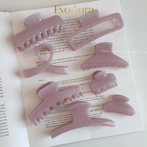 Thạch Hồng Pháp Vuốt Tóc Kẹp Cá Mập Vuông Kẹp Nửa Cào Barrettes Cho Nữ