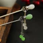 WHX-Antique Kẹp Tóc Giả Hetian Ngọc Hoa Bud Kẹp Tóc Cánh Hoa Kim Loại Hợp Kim Kẹp Tóc Nữ Sườn Xám Hanfu Phụ Kiện Cuộn Phụ Kiện Tóc