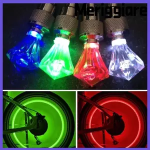 MERIGGIARE 2 Đèn nắp van lốp, Đèn Flash LED chống nước Đèn bánh xe đạp, Đa năng Polychrome Hình dạng đá quý Đèn Neon Phụ kiện ô tô