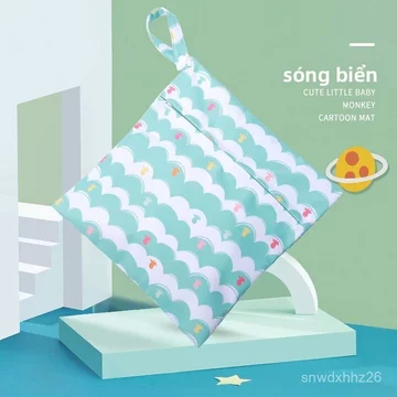 Túi vải đựng tã bỉm treo đầu giường cho bé, thiết kế chống thấm nước, gọn gàng tiện lợi cho mẹ bỉm