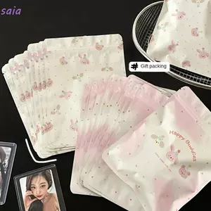 SAIA 20 / 50 Chiếc Bánh Quy Túi Kẹo, Nhựa Dễ Thương Gấu OPP Túi Quà Tặng, Động Vật Hoạt Hình Tự Dính Thần Tượng Ảnh Bảo Vệ Gói Cung Cấp