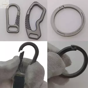 Móc khóa hợp kim titan AWNGD, Nhẫn chìa khóa siêu nhẹ bằng hợp kim titan, Công cụ EDC thật Quà tặng sáng tạo nam