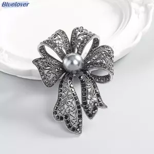 Bluelover Vintage Kim Cương Giả Ngọc Trai Nơ Trâm Cài Cho Nữ Quần Áo Áo Trang Sức Đảng Phụ Kiện Quà Tặng Mới