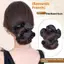 Low Bun Tóc Giả Kẹp Tóc Bun Lộn Xộn Tóc Thẳng Nối Dài Cho Dễ Dàng Updo Móng Vuốt Tổng Hợp Xộn Tóc Bun Dành Cho Nữ