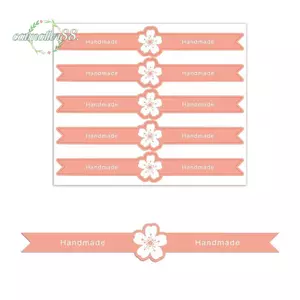 CATMALLER88 50 Miếng Dán Niêm Phong Nướng Bánh, Nhãn Dài Chống Thấm Nước Thực Phẩm Gói Bán Lẻ Miếng Dán Cói, Nhãn Thủ Công Thủ Công Dễ Thương Tự Dính Cao Cấp Nhãn Ủng Hộ Đảng