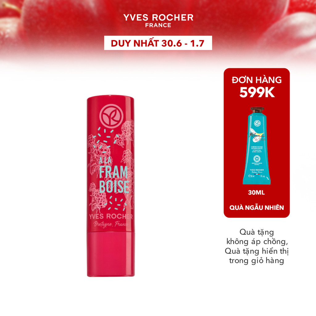 Son dưỡng hương mâm xôi đỏ Yves Rocher Lip Balm Raspberry 4.8G | Shopee ...
