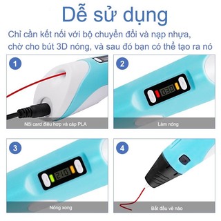 【BabyJoy】Bút in 3d,Bút Vẽ 3D Mô Hình in,An toàn và thân thiện với môi trường, tản nhiệt im lặng