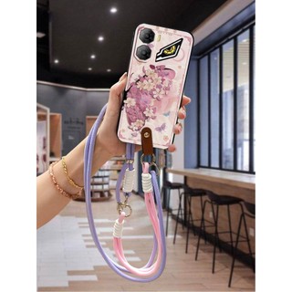 Ốp lưng chéo Vỏ điện thoại cho ZTE Nubia Neo3 5G Dây đeo chéo TPU bền Graffiti Chống bụi bẩn Vỏ mềm chống sốc Dễ thương Chống va đập Vòng cổ quấn toàn bộ Phim hoạt hình Silicone