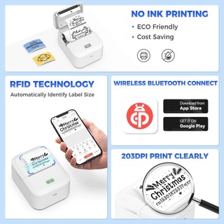 Máy in nhãn nhiệt Bluetooth Marklife X2 cầm tay mini, in ảnh tự dính, di động
