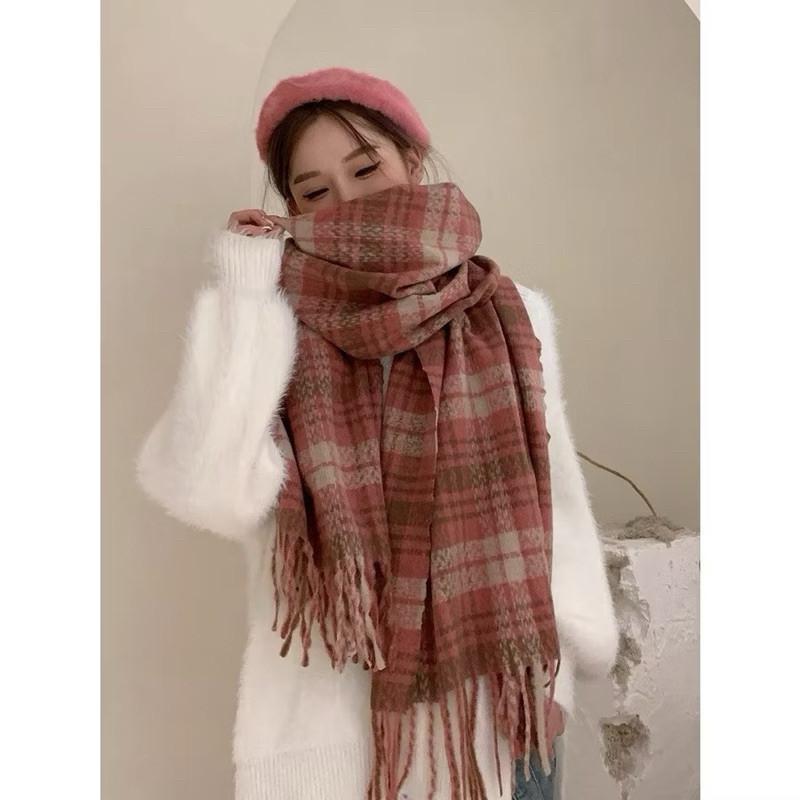 Khăn quàng cổ CARO, khăn len kẻ sọc chất dày dặn, ấm áp cho mùa đông , phong cách hàn quốc cá tính 2024