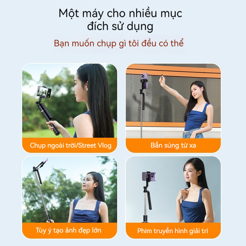 Đa năng một cực!360°Xoay phát sóng trực tiếp Selfie Stick | Giá đỡ kịch + Khóa thép không gỉ + Thiết kế chống oxy hóa