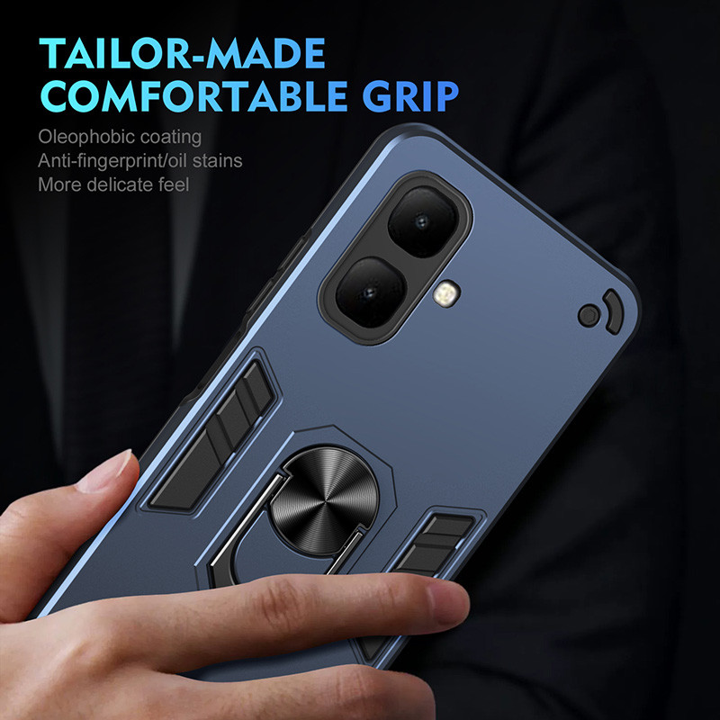 Dành cho Tecno Spark Go 2 KM4 Vỏ giáp chắc chắn có giá đỡ nhẫn Vỏ bảo vệ chân đế
