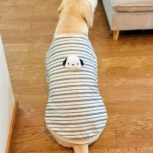 【Ready Stock】 Medium Large Dog Autumn and Winter Striped Clothes Cute Three-Dimensional Puppy round Neck Sweater Labrador Samo Golden Retriever/Border Collie wL9W