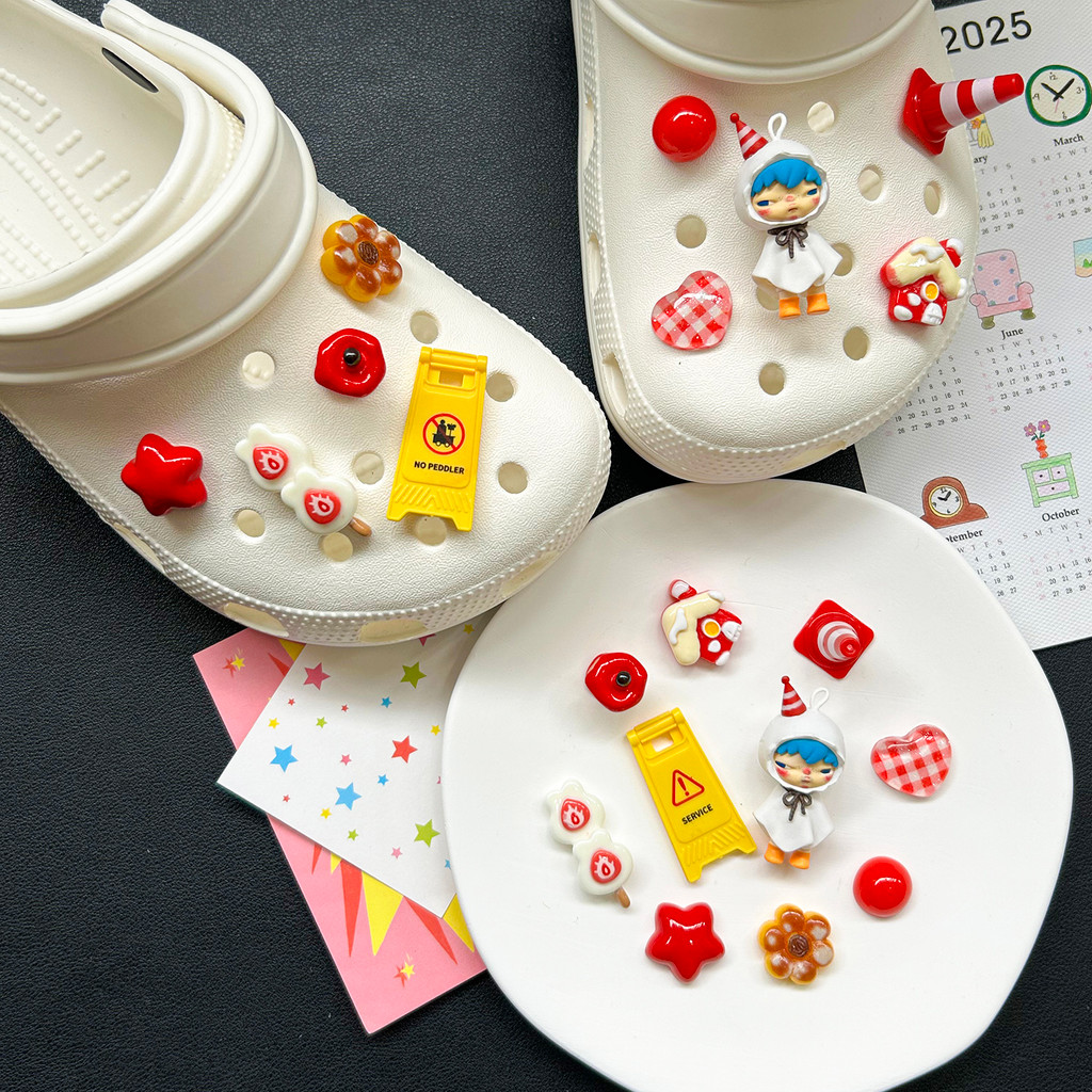 Pop Mart Hirono Sunny Day Ono phụ kiện hoa dễ thương cho Crocs, charm gắn giày cao cấp có thể tháo rời