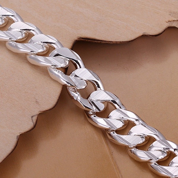 Vòng tay bạc 925 URMYLADY, dây xích 10mm, phù hợp nam nữ và làm quà cưới