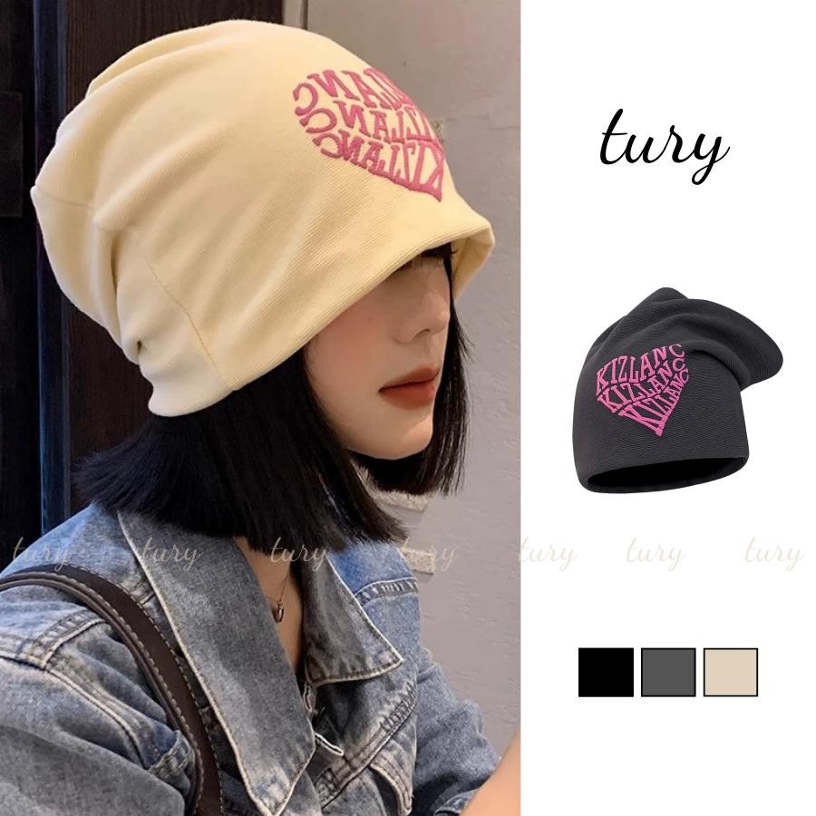 Nón Len Unisex Nam Nữ - Tury - Mũ BAOTOU Thêu Chữ Hồng mỏng dệt kim - NL114