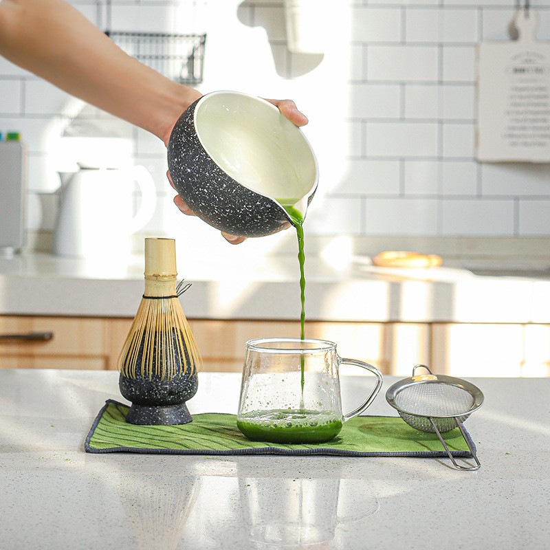 7 Chiếc Cao Cấp Matcha Bộ Trà Lễ Nhật Bản Bát Gốm Đánh Bóng Bộ Quà Tặng Hộp Bát Matcha Có Thìa Sumptuous Dụng Cụ Trà