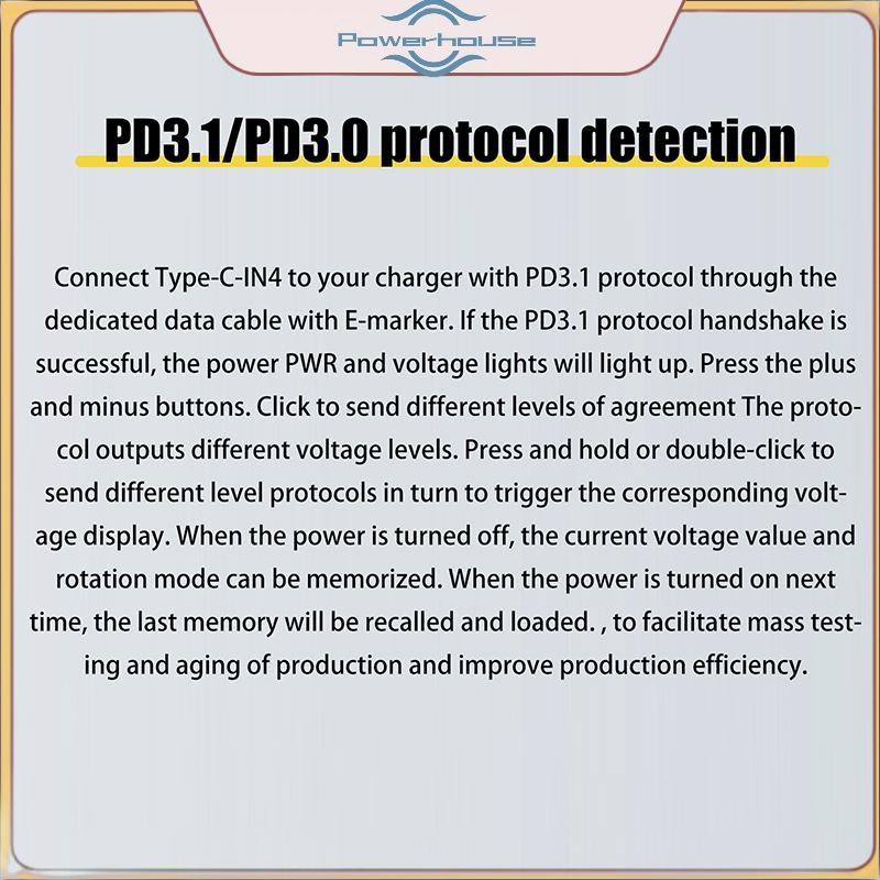 POWER Type-C PD3.1 Giao thức Bảng kiểm tra 4 dây Đồng hồ đo điện áp Bộ giảm tốc Bộ sạc 140W Công cụ lão hóa cho máy kiểm tra tải DL24.