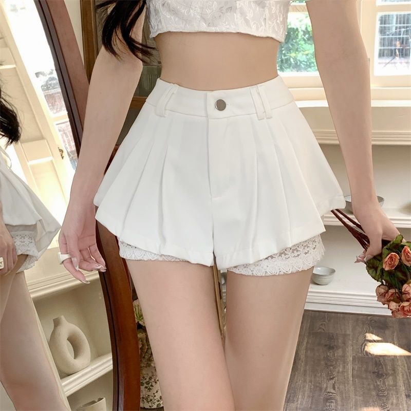 Mùa Hè 2025 Cao Cấp Rời Thường Ngày Culottes Nữ Hot Girl Ren Thiết Kế Mỏng Hơn Nhìn Phù Hợp Với Quần Ống Rộng
