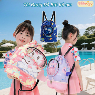【BabyJoy】Túi Đựng Đồ Bơi trẻ em,Túi đi biển cho bé ,Ngăn Khô Ướt Riêng Biệt,Dung Lượng Lớn,Có Ngăn Giày