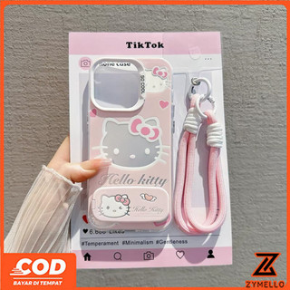 Thích hợp cho OPPO Reno 15F Reno 14F Reno 14 PRO Reno 13F Reno12 F Reno11 F Reno 10 Reno 8T Reno 8Z Reno 7Z Reno8 Dây giữ gương mèo con dễ thương Dây buộc trong suốt TPU Ph chống sốc